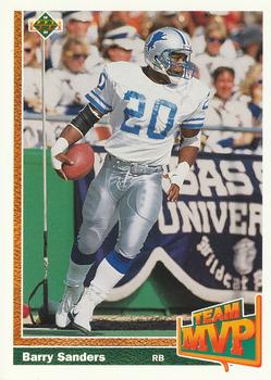 Barry Sanders TM Detroit Lions 1991 Upper Deck NFL #458